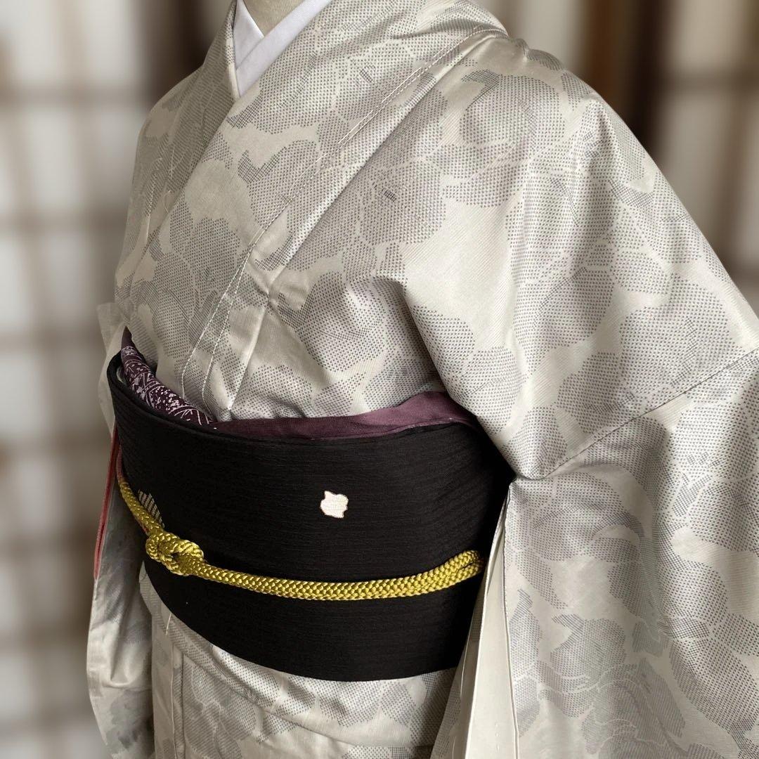再値下げ　本場白大島　洋花　一元式絣　未着用