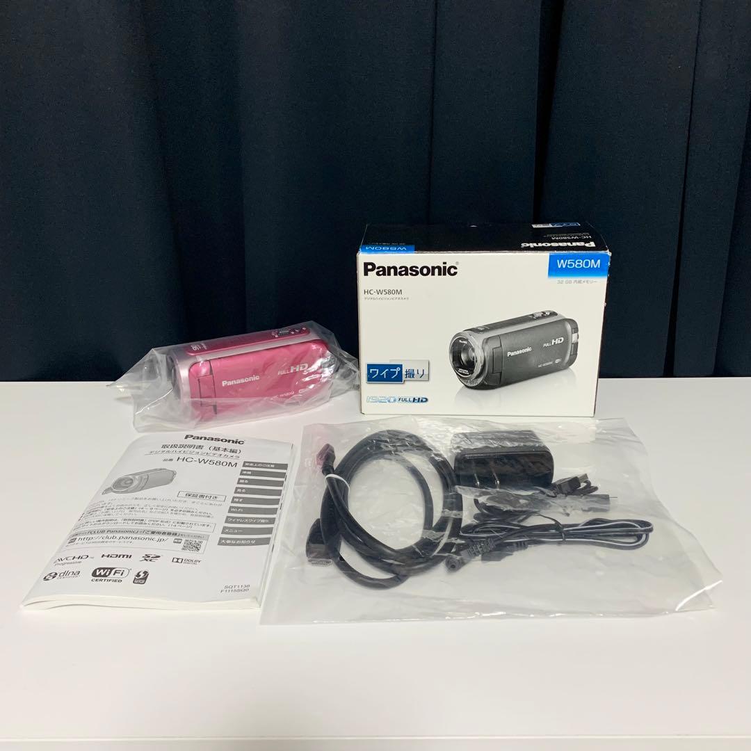 デジタルハイビジョンビデオカメラ ピンク Panasonic HC-W580M