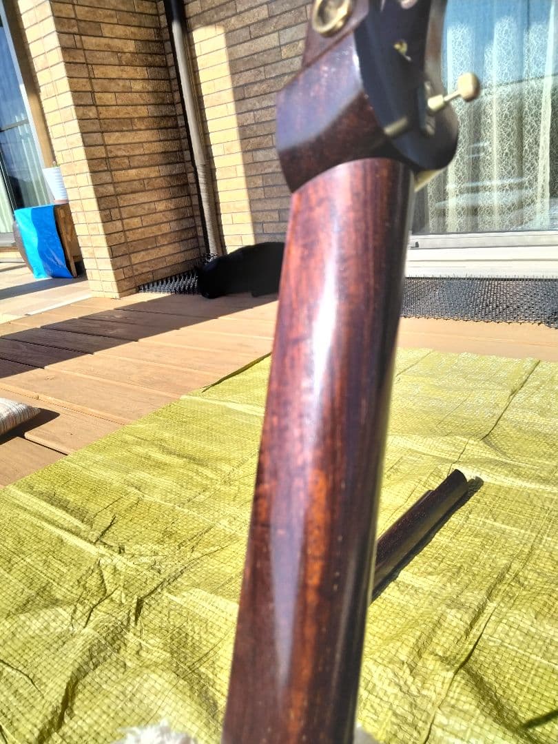 紅木 高級 三味線 紅木糸巻 両面犬皮