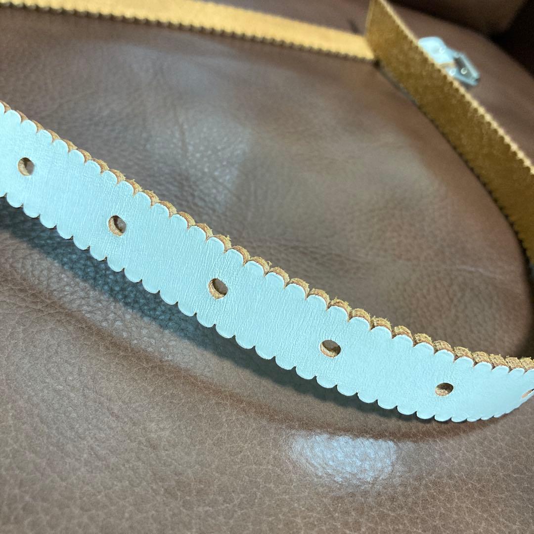 COMME des GARÇONS スカラップホワイトレザーベルト