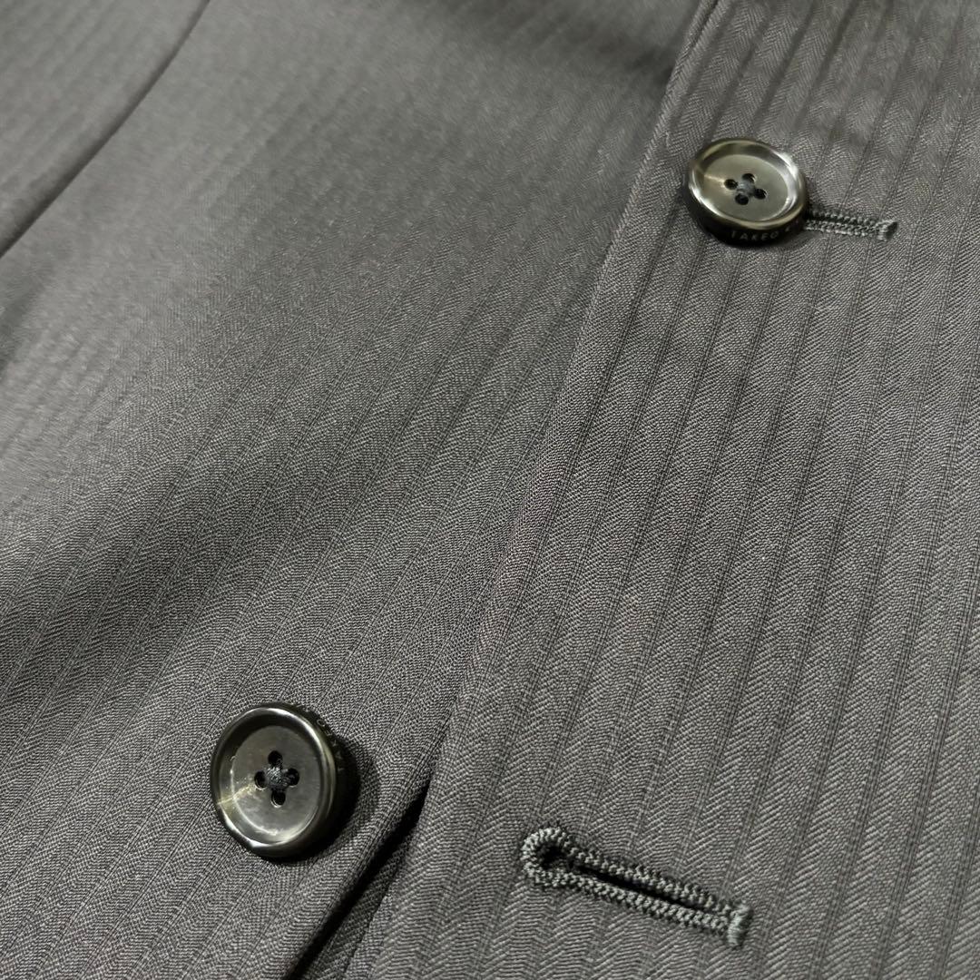 ⭐︎最高級　タケオキクチ　super 100　セットアップ　ストライプ　ブラック