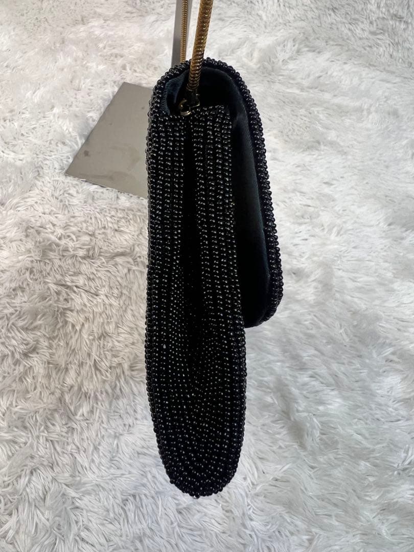 LUMY ルミー はしもと 皇室御用達 ビーズ パーティーバッグ クラッチ 黒