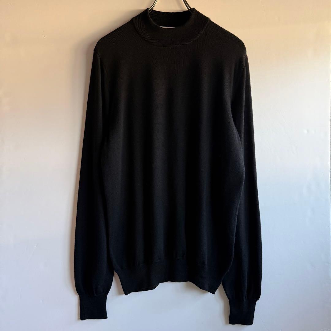 Gran Sasso グランサッソ モックネックウールニット 50 ブラック