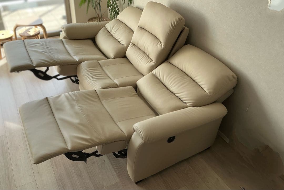 ニトリ Nシールド 3人掛けリクライニングソファ ベージュ（2023年夏購入）