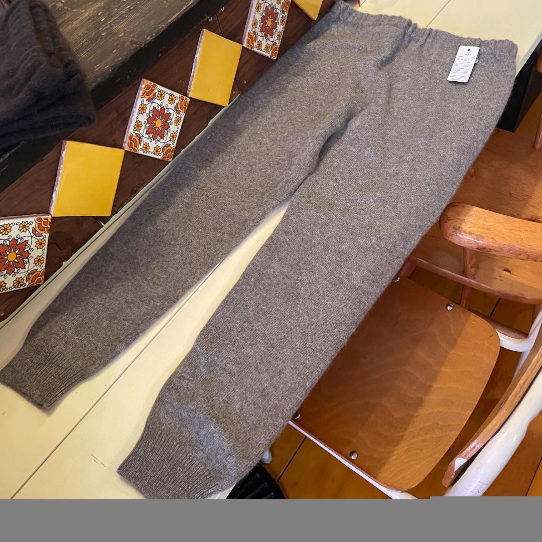 ヤクナチュラルウールレギンスライトブラウン　XL