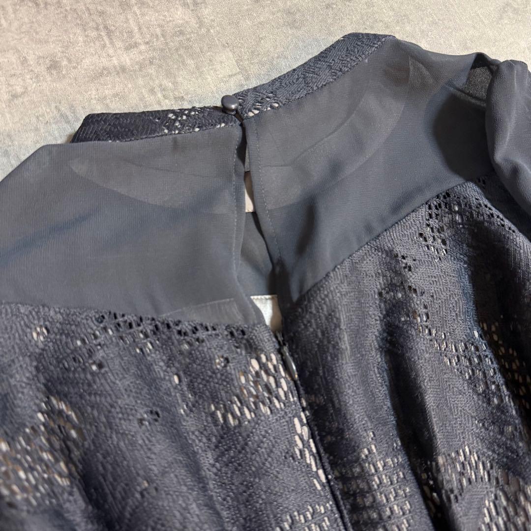 kana シャーリング キャンディースリーブ アシンメトリー ドレス 結婚式 L