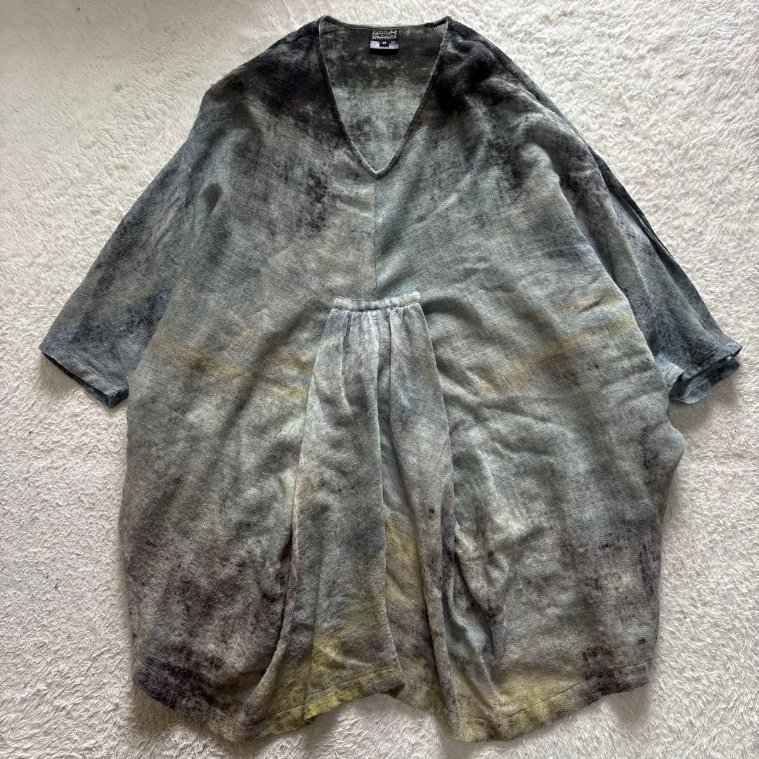 NEERU KUMAR インド製　ドルマンニットチュニック　製品染め