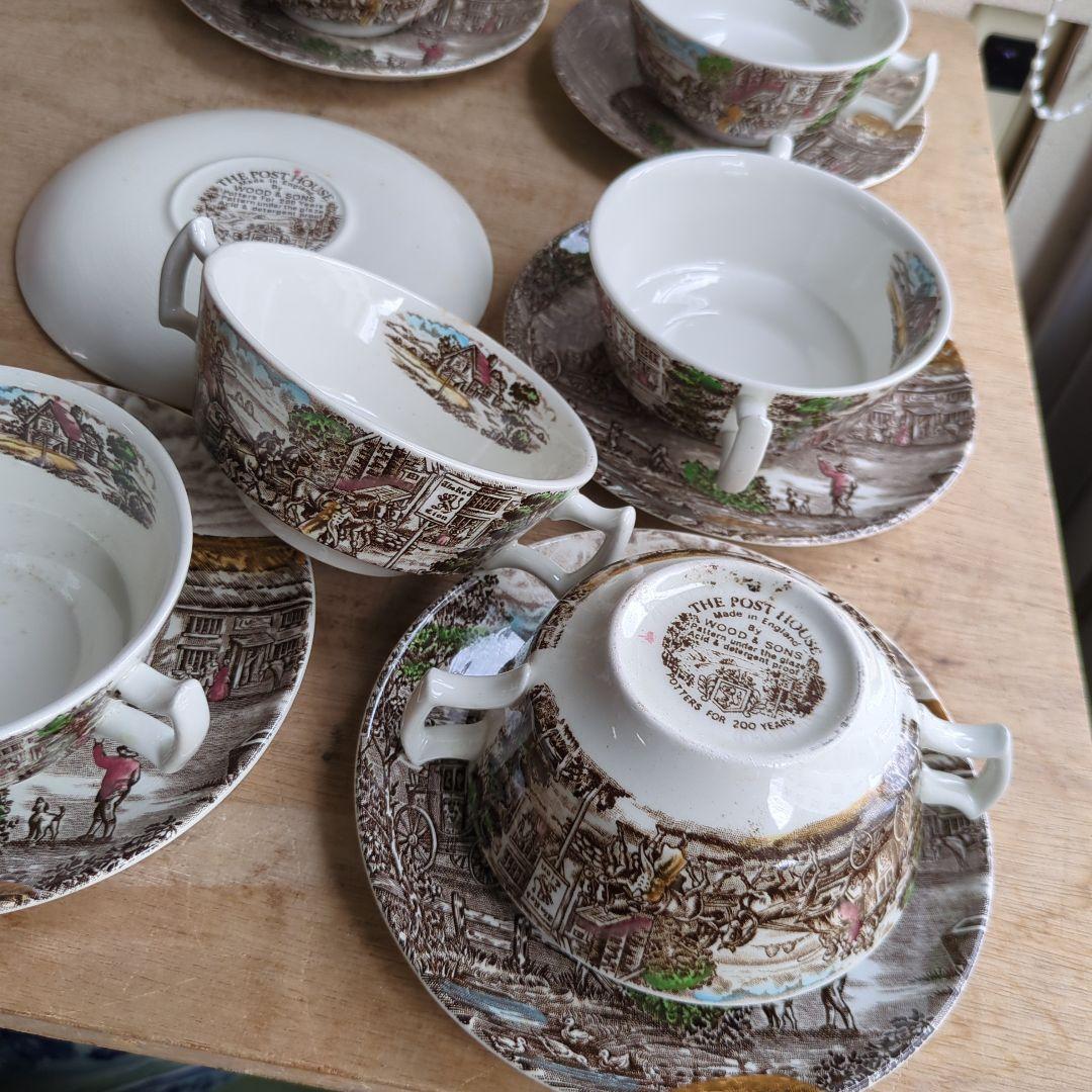 ヴィンテージ スープカップ&ソーサー 6セット イギリス製