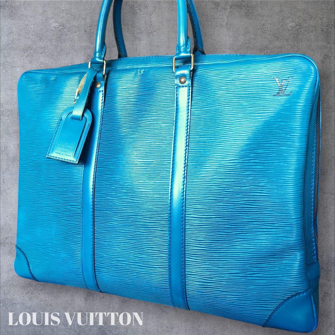 LOUIS VUITTONエピ ヴォワヤージュビジネスバッグ トレドブルー正規品