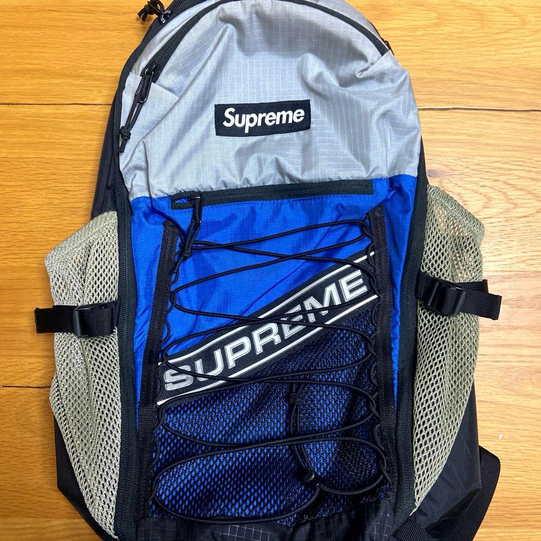 Supreme バックパック グレー/ブルー 2023aw blue
