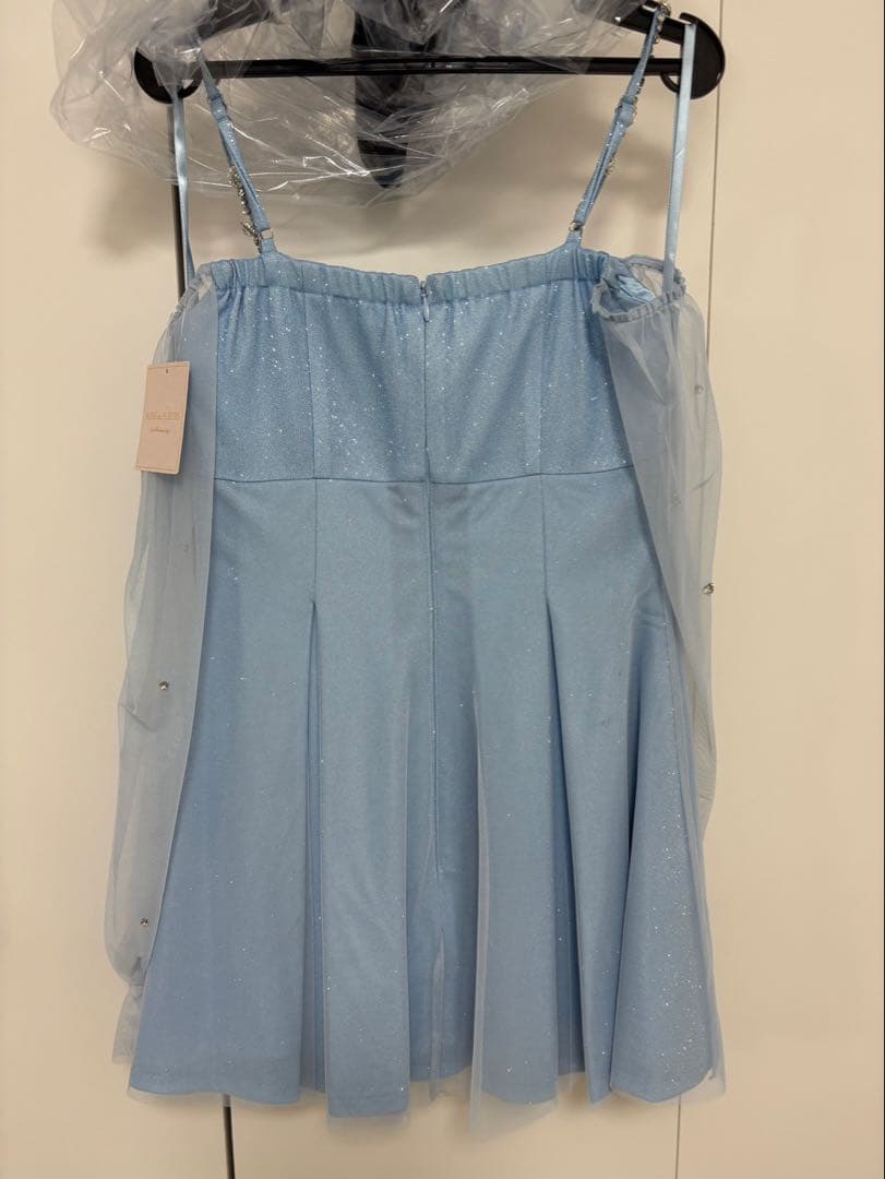 ROBE de FLEURS オフショルリボンシアースリーブフレアミニドレス新品