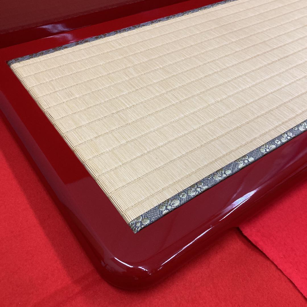 KM12 可愛い飾り台　朱塗り　巾70㎝位　ひな人形　親王飾り台　木目込み飾り台