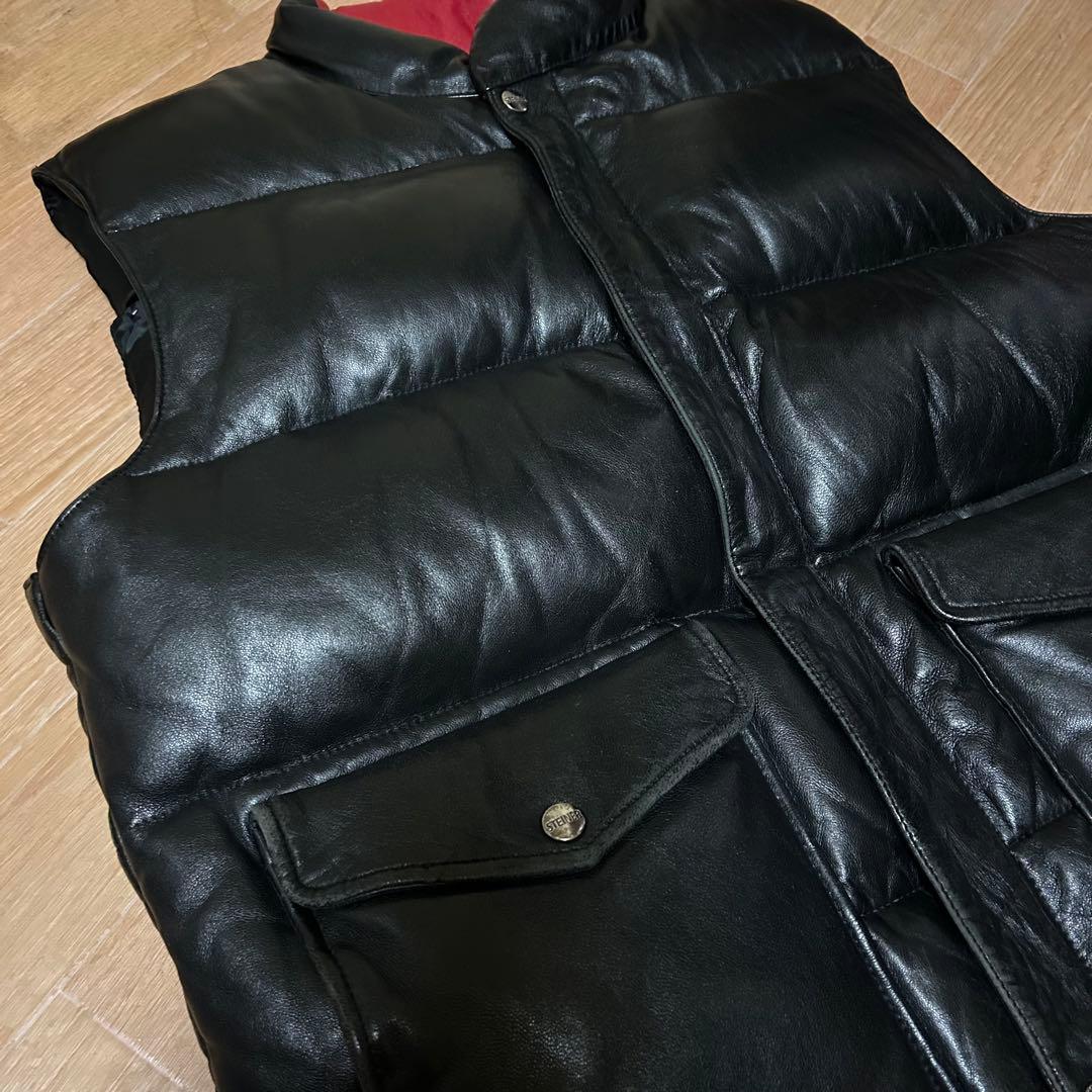 良品 STEINER GERMANY シュタイナー レザー ダウンベスト M