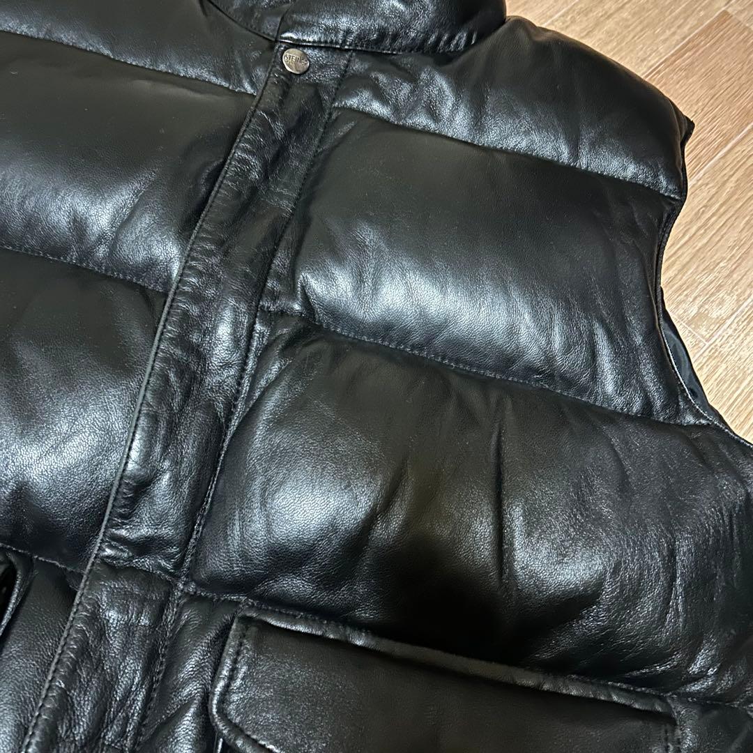 良品 STEINER GERMANY シュタイナー レザー ダウンベスト M