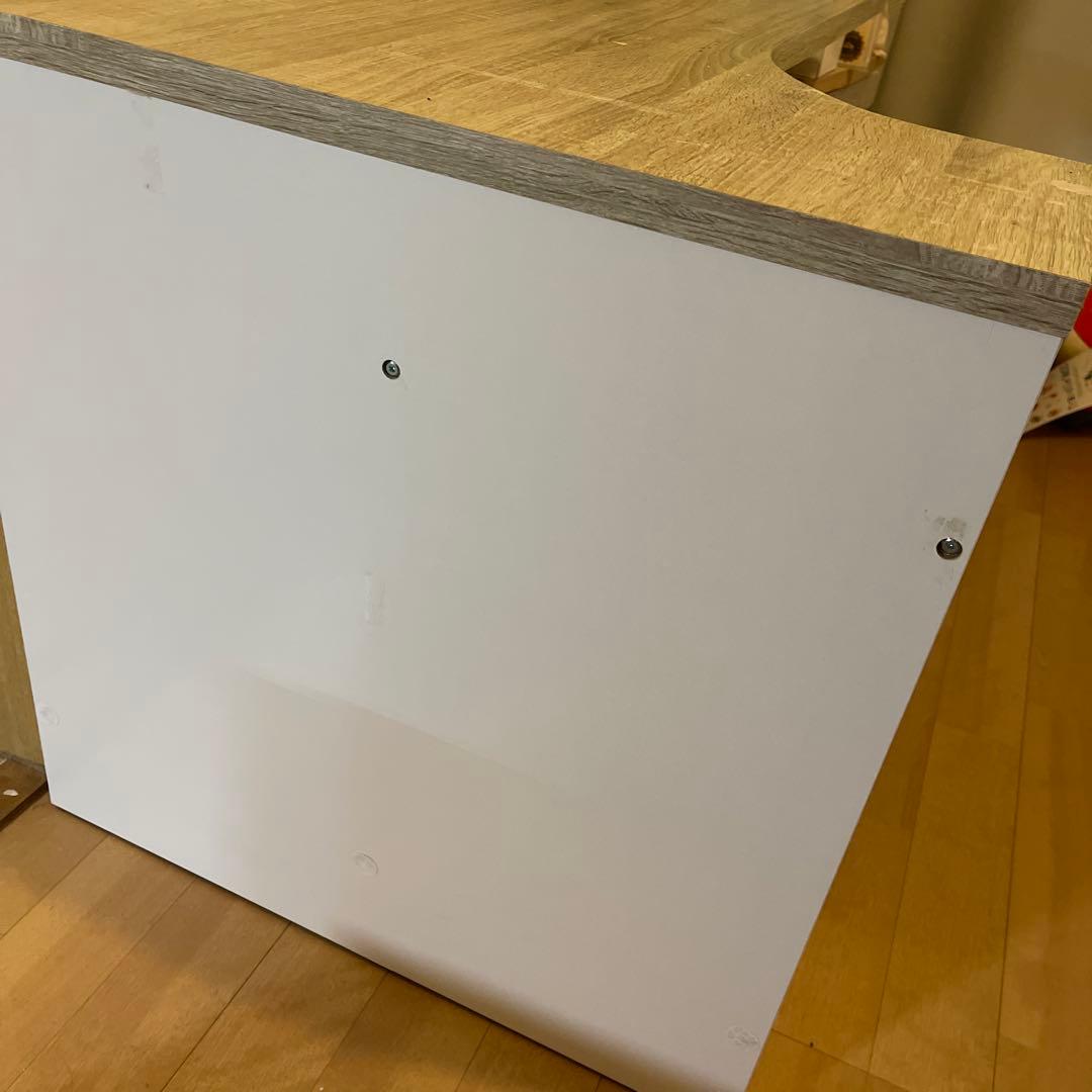 LOWYA(ロウヤ) パソコンデスクL字型　幅100cm オーク/ホワイト