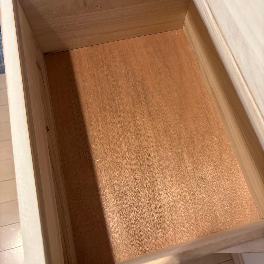 B-company 天然木 アンティーク風4段チェスト