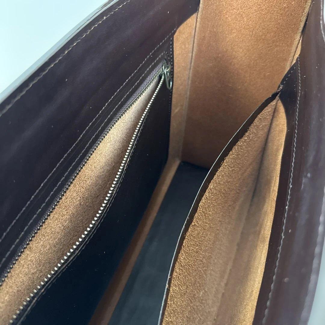 亀屋革具店　大きなトートバッグ肩掛けタイプ　ダークブラウン　（横幅40）