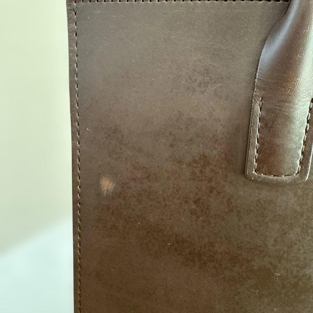 亀屋革具店　大きなトートバッグ肩掛けタイプ　ダークブラウン　（横幅40）