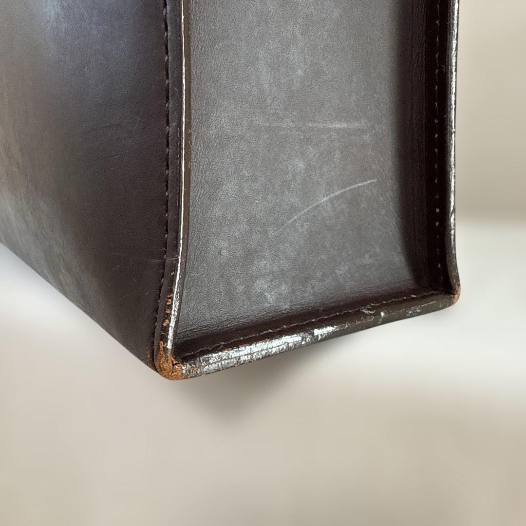 亀屋革具店　大きなトートバッグ肩掛けタイプ　ダークブラウン　（横幅40）