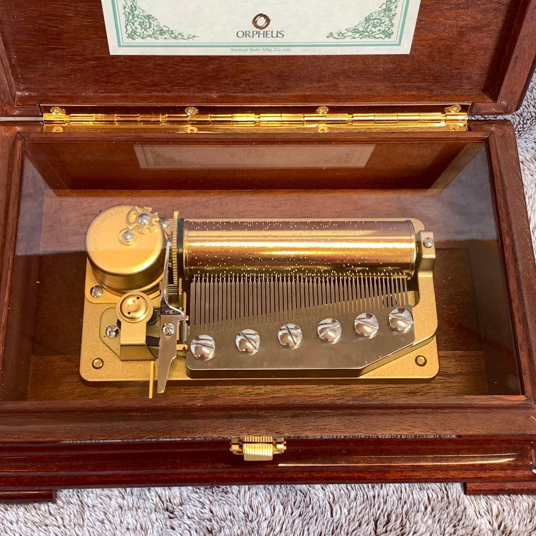 SANKYO ORPHEUS マホガニー木製オルゴール