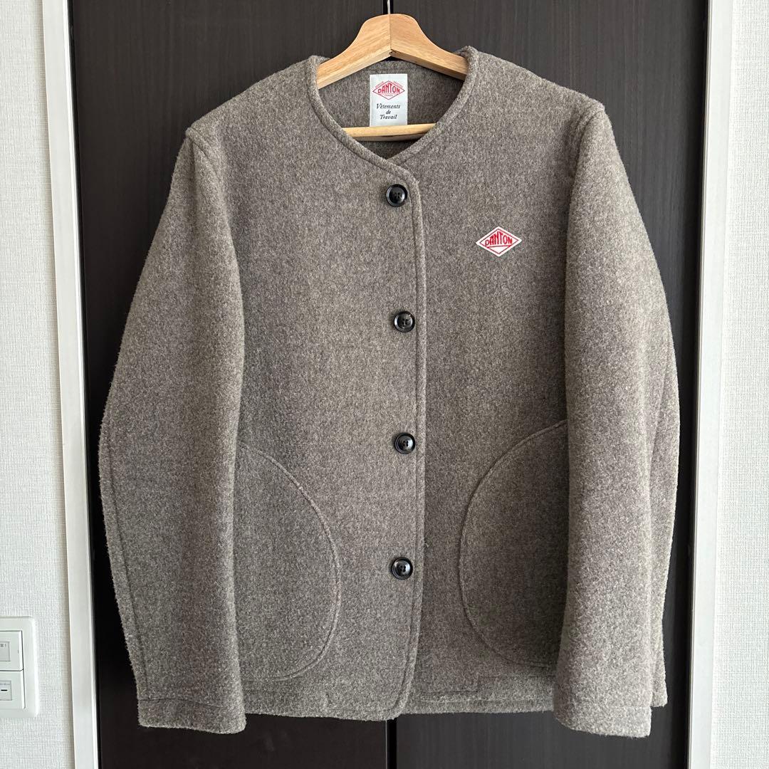 DANTON ダントン ウール モッサ ノーカラーコート