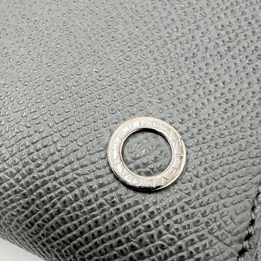 未使用級 BVLGARI ブルガリマン 長財布 サークル 本革 グレー IC搭載
