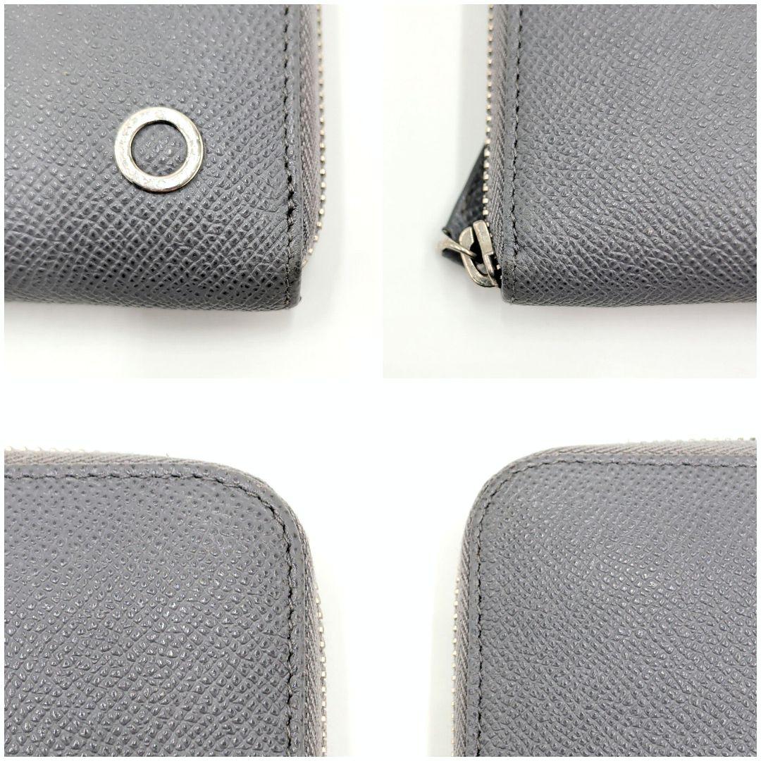 未使用級 BVLGARI ブルガリマン 長財布 サークル 本革 グレー IC搭載