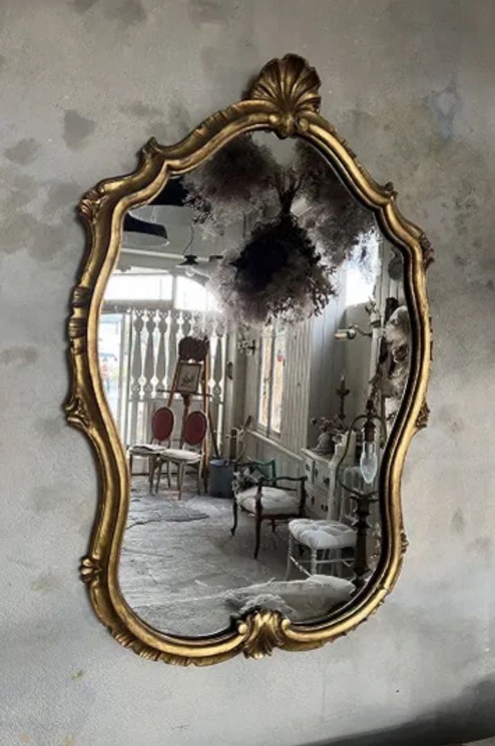 フランスアンティークロココ調ミラー