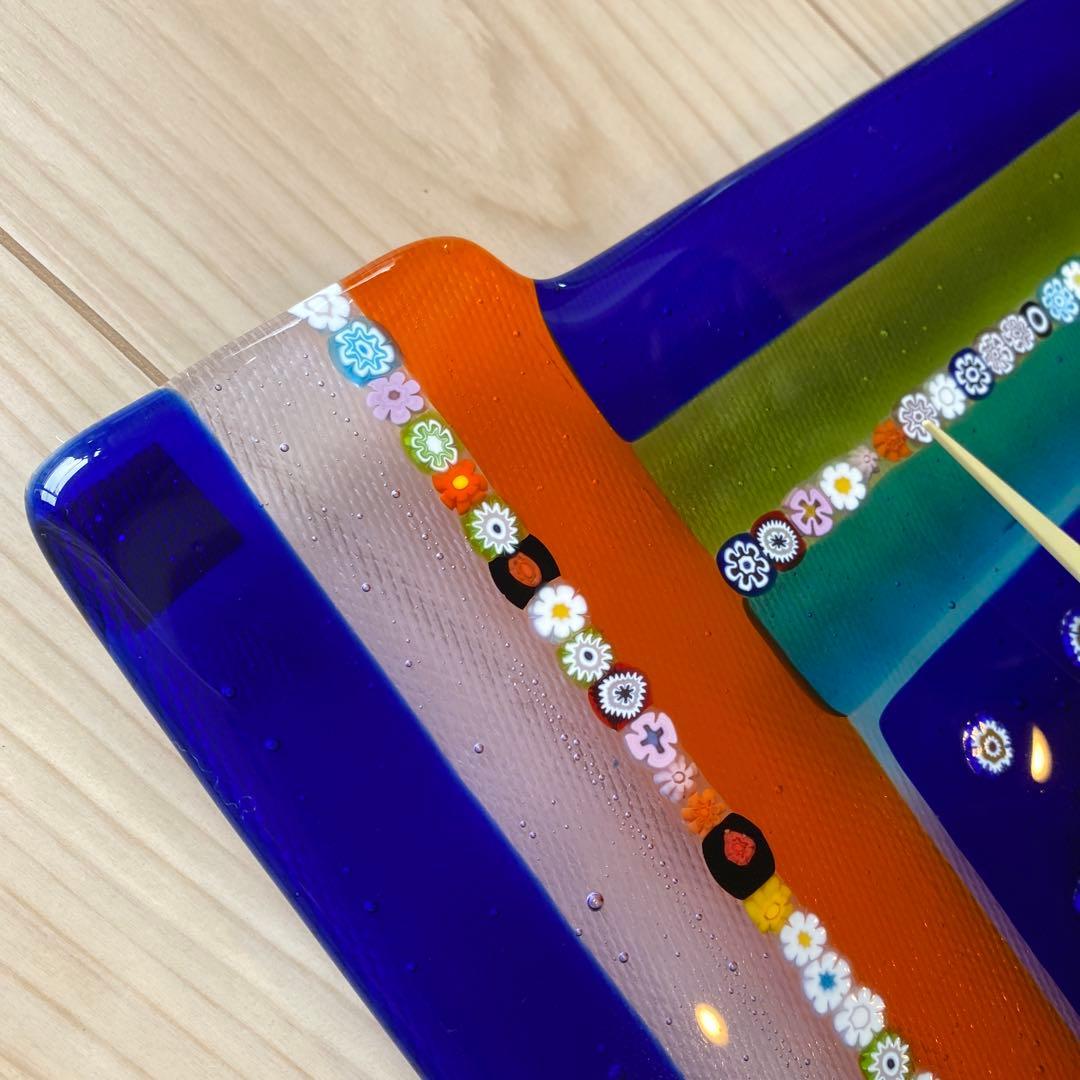 イタリア　ガラス細工　掛け時計　ムラーノガラス　ベニス　ベネチアングラス