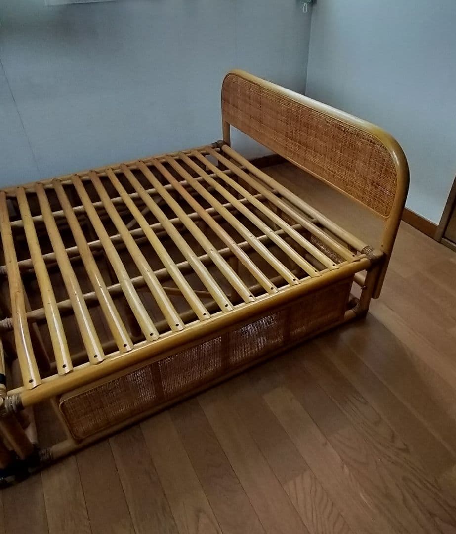 MAXさま専用 藤(ラタン)のベッド 直接引き渡し限定　2台セット
