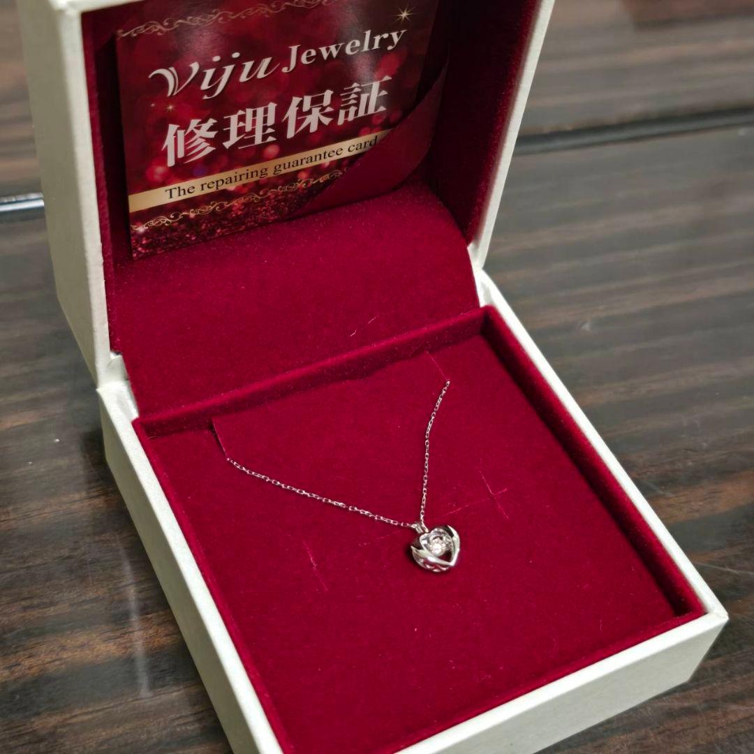 Viju ハート型 ダイヤモンドネックレス