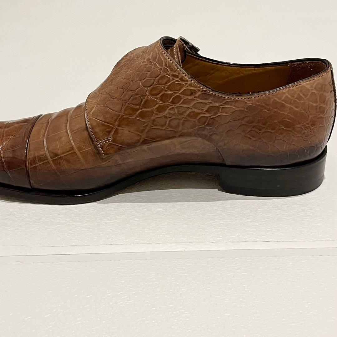 フランチェスコベニーニョ　クロコ型押し　ダブルモンク　ドレスシューズ 26.0