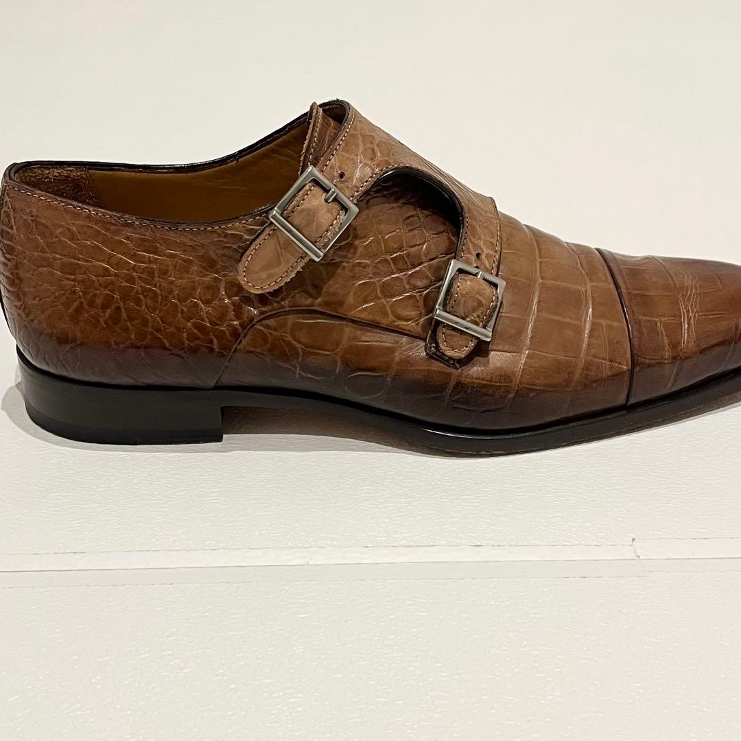 フランチェスコベニーニョ　クロコ型押し　ダブルモンク　ドレスシューズ 26.0
