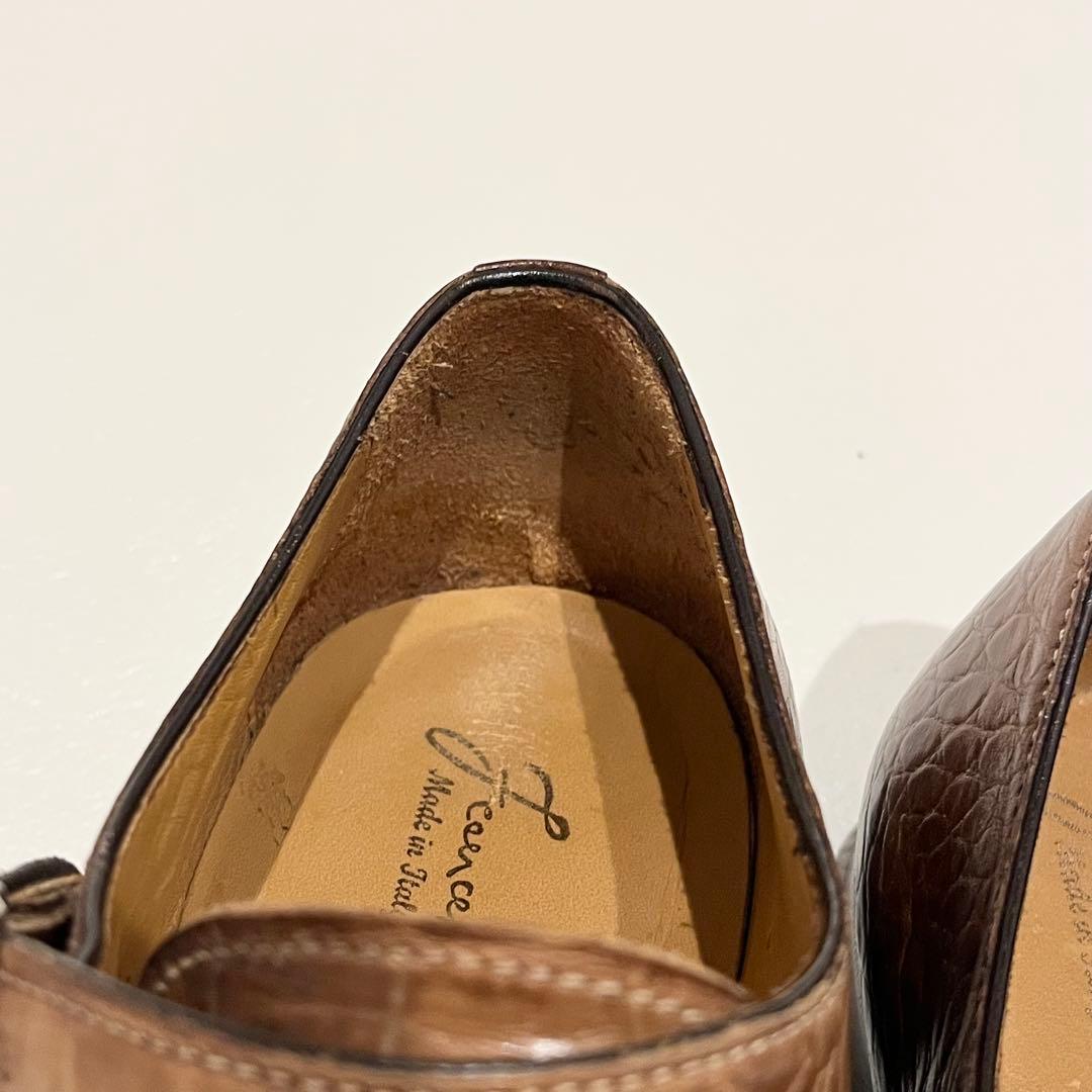 フランチェスコベニーニョ　クロコ型押し　ダブルモンク　ドレスシューズ 26.0