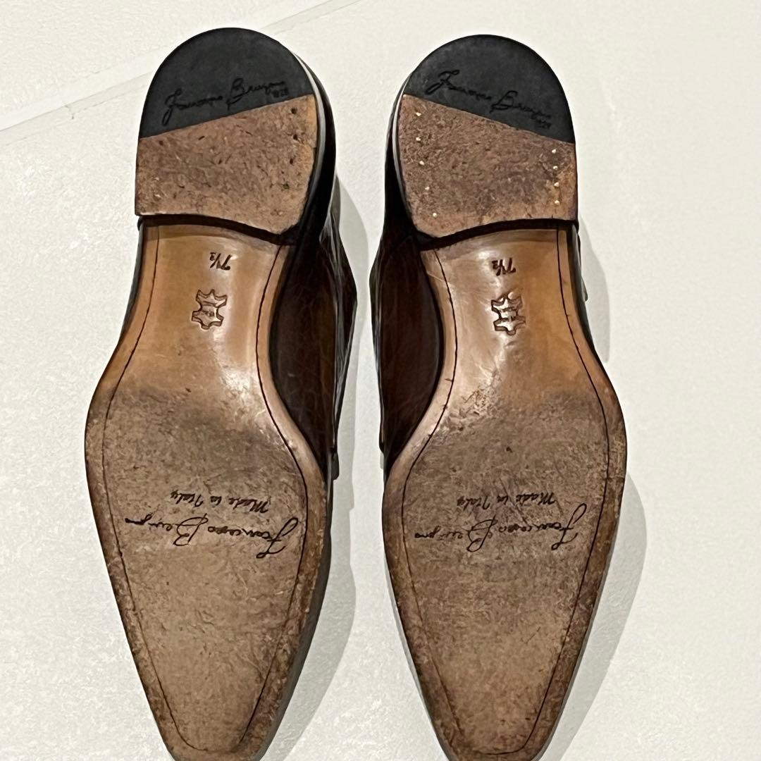 フランチェスコベニーニョ　クロコ型押し　ダブルモンク　ドレスシューズ 26.0