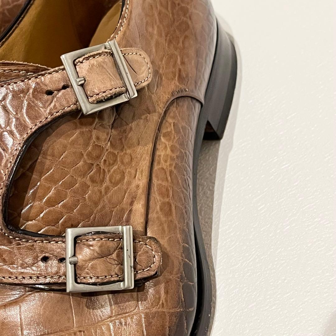 フランチェスコベニーニョ　クロコ型押し　ダブルモンク　ドレスシューズ 26.0