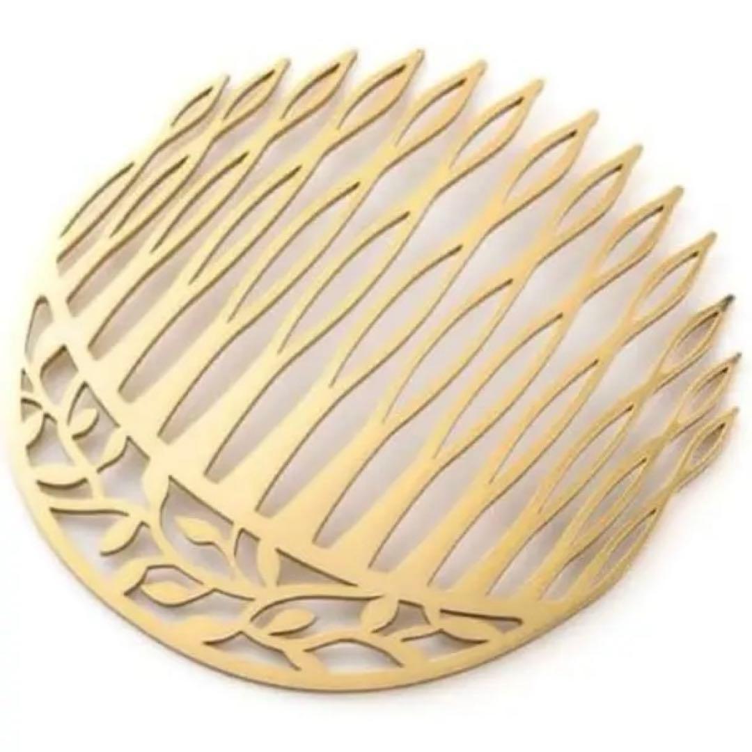 コンプレックスビズ ボタニカルステンレスコーム金ゴールド