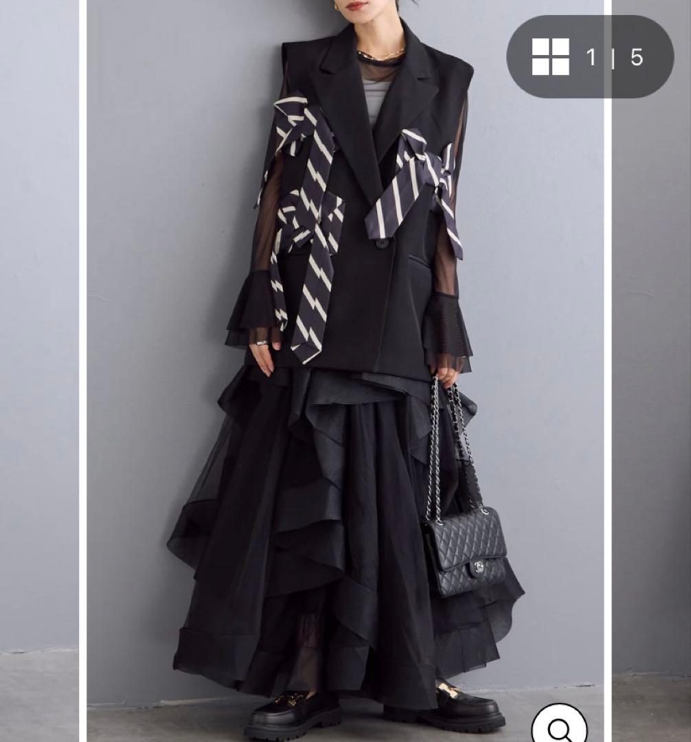 【Andrea＆Co.】タイリボンテーラードジレ 人気商品