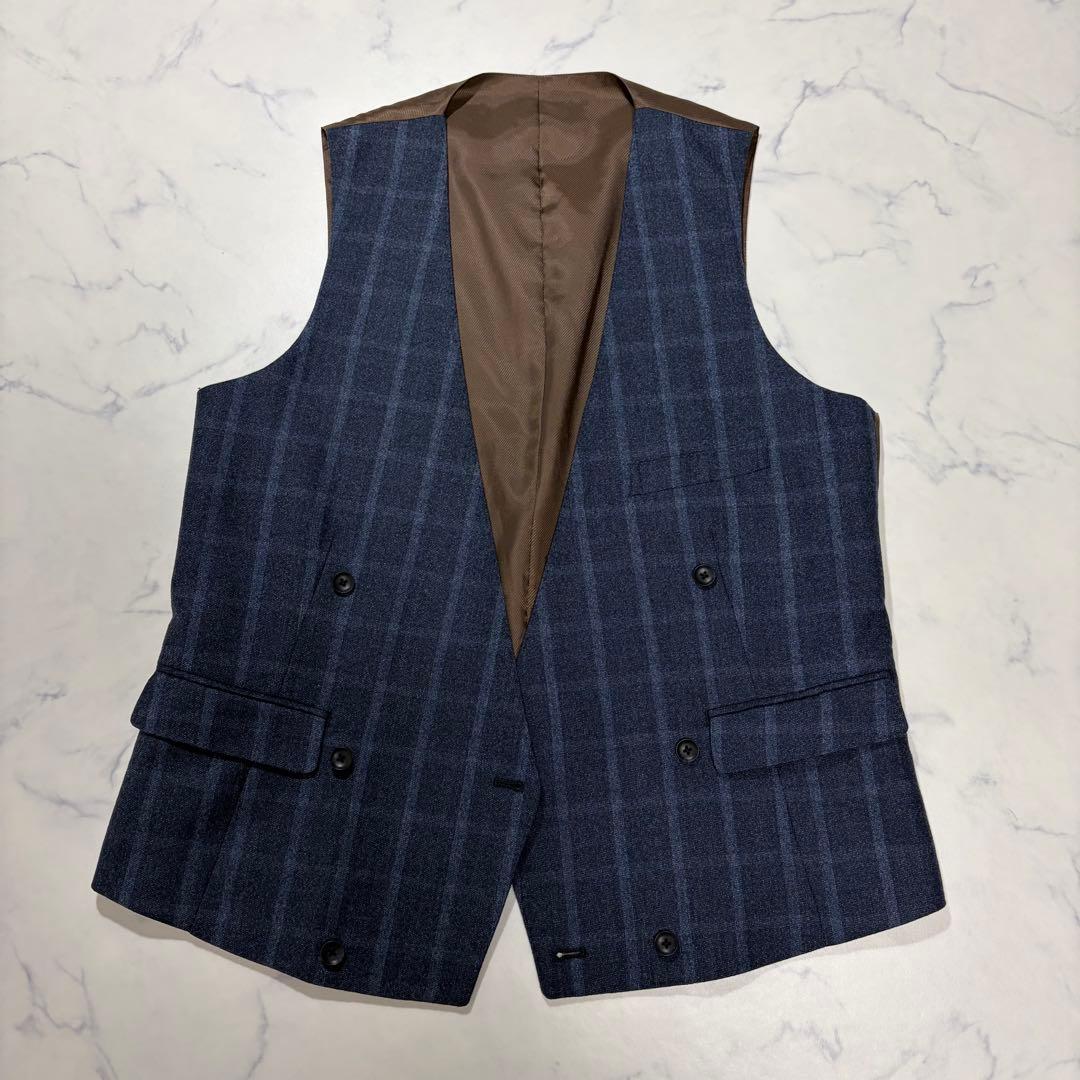 美品✨スーツセレクト スーツ スリーピース マルゾット ウール ネイビー