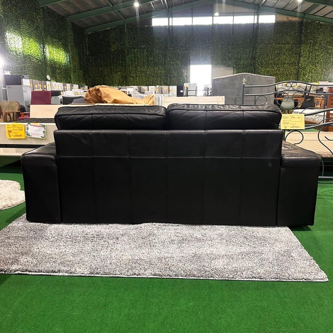 IKEA 2人掛けソファ KIVIK 幅186 合皮 ブラック 家具 B059