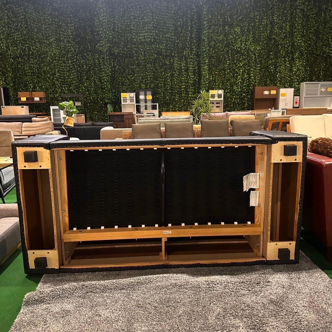 IKEA 2人掛けソファ KIVIK 幅186 合皮 ブラック 家具 B059