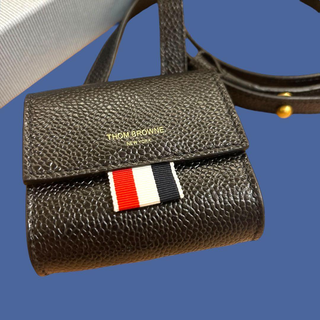 ★新品未使用★ THOM BROWNE トリコロール レザー ショルダーポーチ