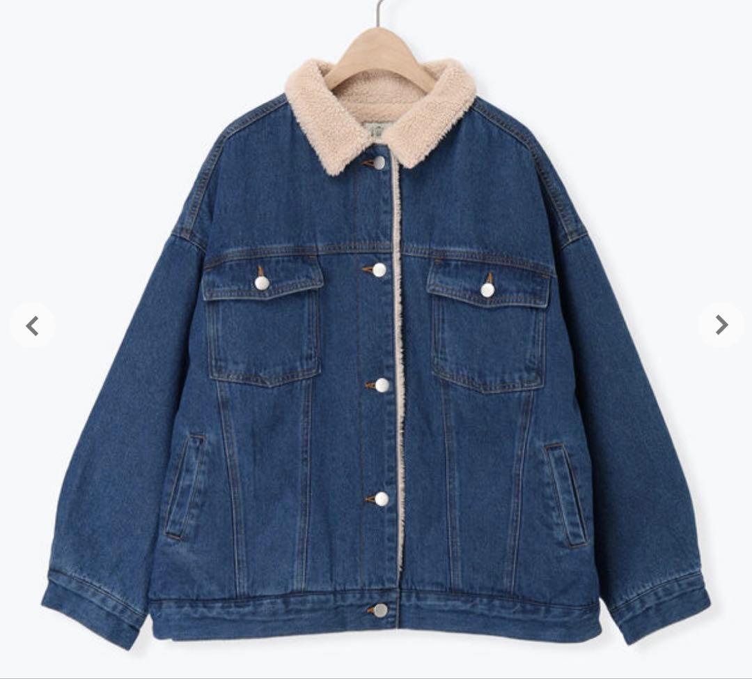 サマンサモスモス デニムボアジャケット　ネイビー