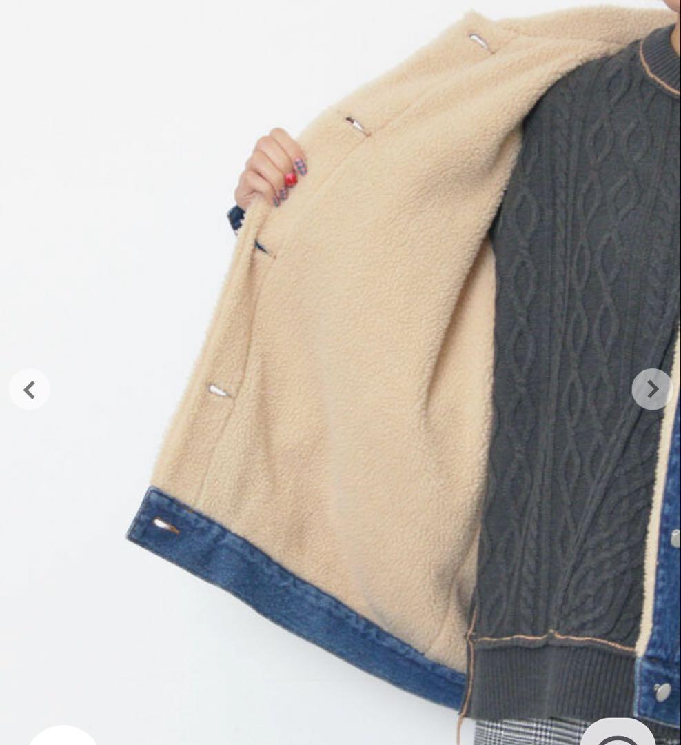 サマンサモスモス デニムボアジャケット　ネイビー