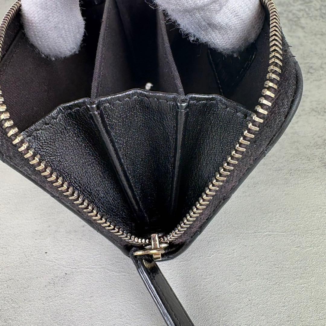 CHANEL ラムスキン　カメリアモチーフ　ケース　カードケース