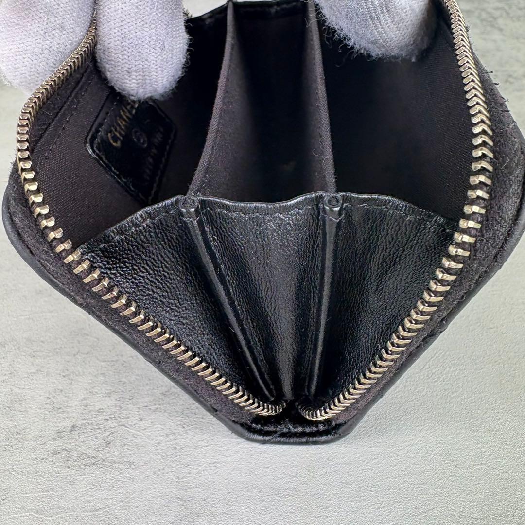 CHANEL ラムスキン　カメリアモチーフ　ケース　カードケース