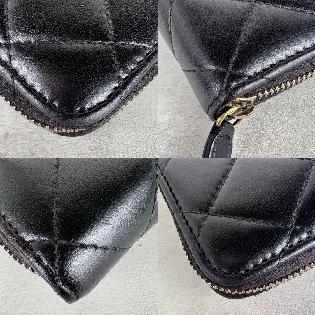 CHANEL ラムスキン　カメリアモチーフ　ケース　カードケース