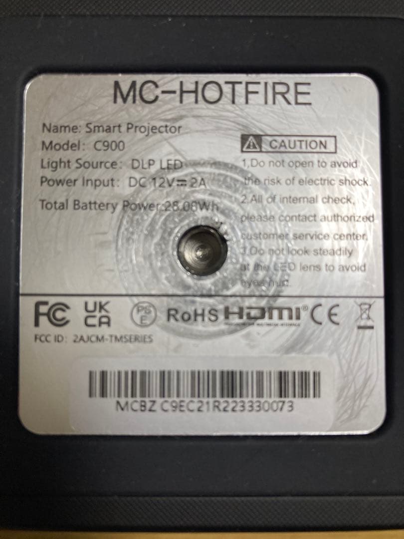 コンパクト内蔵プロジェクター 黒