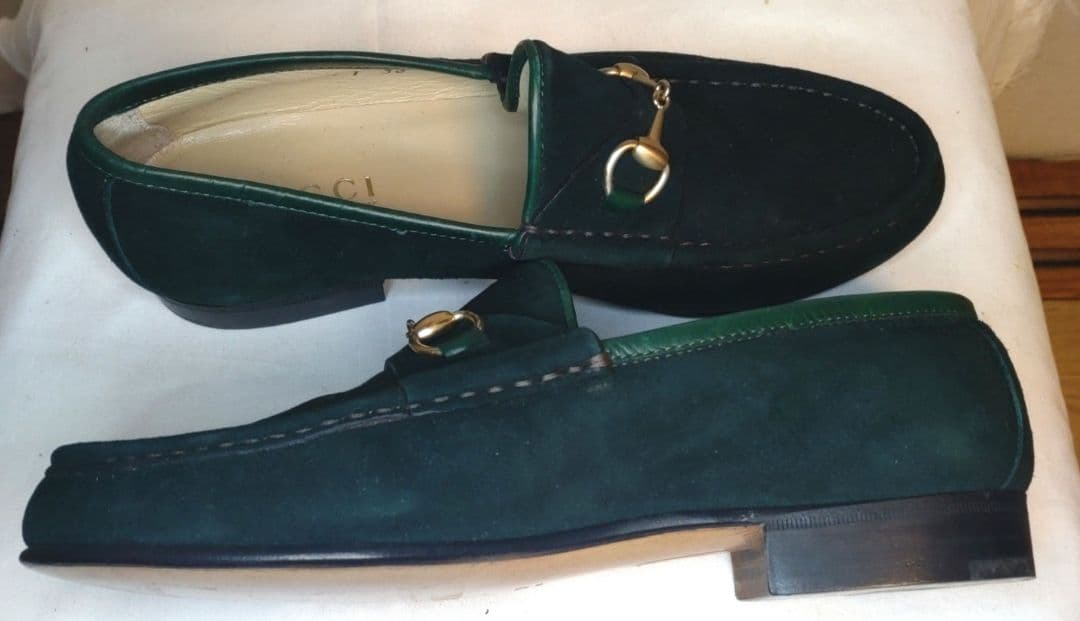 GUCCI ローファー モスグリーン モカシン スエード 23cm