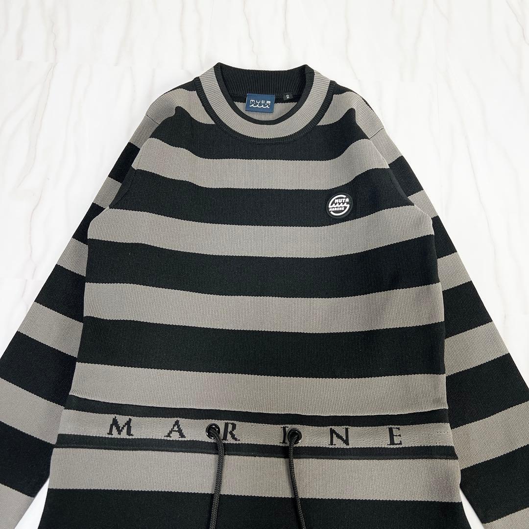 《美品》muta MARINE GOLF ボーダーニットワンピース ゴルフウエア